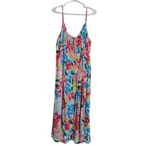 Old Navy Womens Floral Dress Size 3X Spring Colorful Sleeveless Midi Babydoll